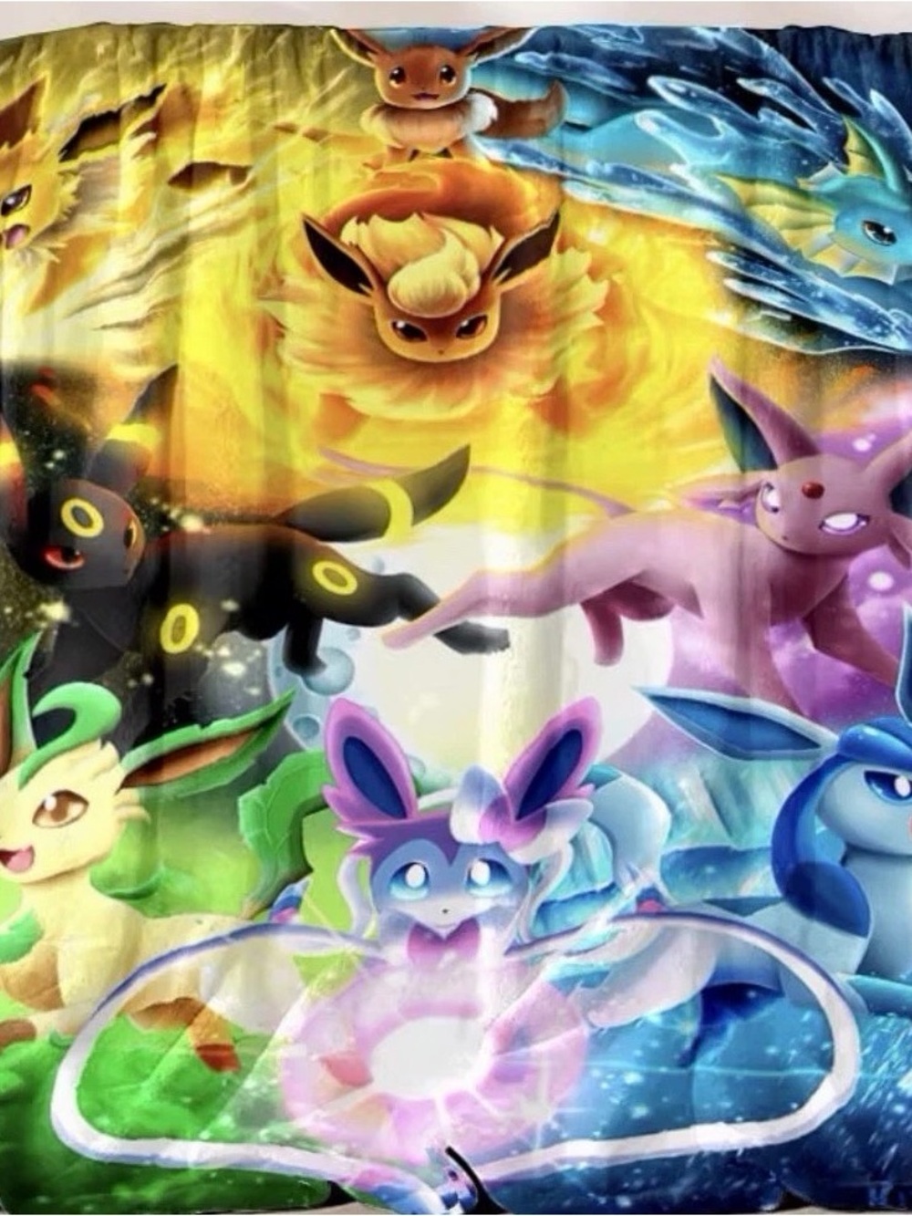 Sealed Multicolor Pokémon Eeveelutions Blanket